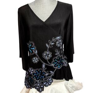 MKM Designs Top Black Floral M